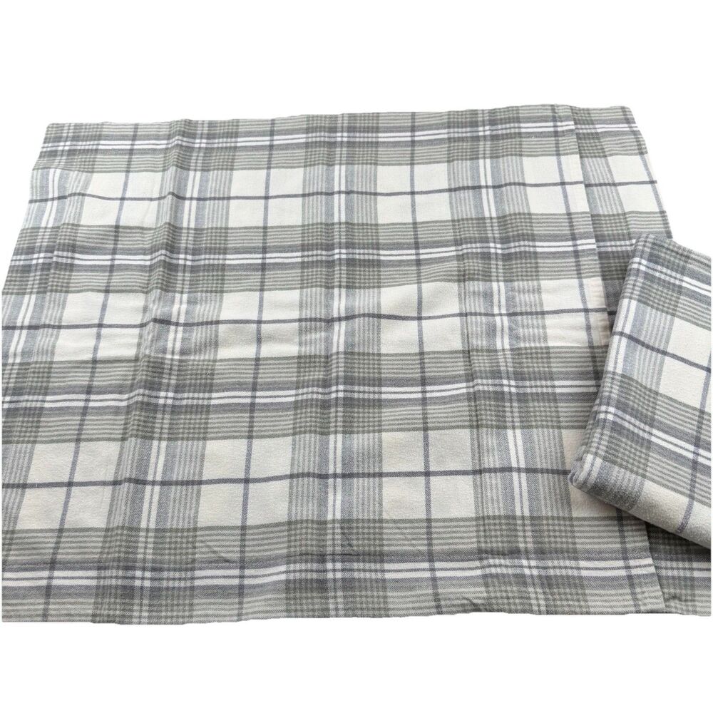 Eddie Bauer Home Vintage Flannel Plaid Pillow Cases 2 Standard Made in Portugal